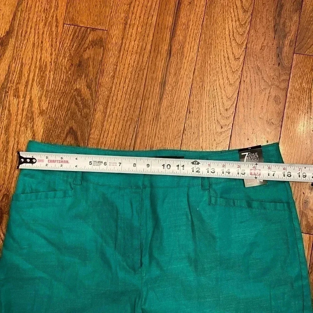 New York Company Linen Blend Modern Fit STRETCH High-Waist ANKLE Sz 14 - Picture 3 of 10